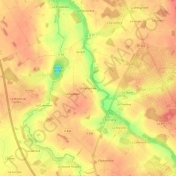 La Richardière topographic map, elevation, terrain