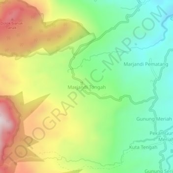 Marjandi Tongah topographic map, elevation, terrain