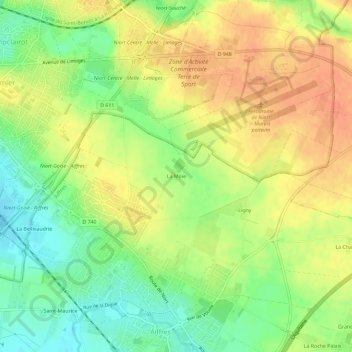 La Moie topographic map, elevation, terrain