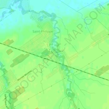 Saint-Philippe-de-La Prairie topographic map, elevation, terrain