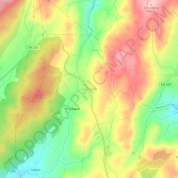 Castaíde topographic map, elevation, terrain