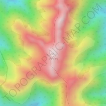 Cerro Paramillo topographic map, elevation, terrain
