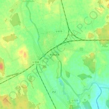 Kolbäck topographic map, elevation, terrain