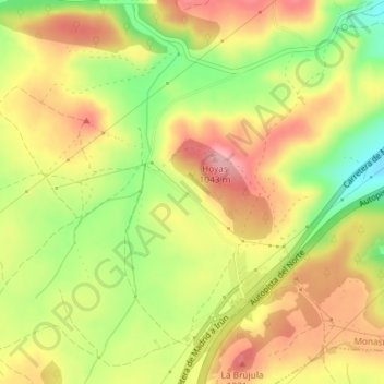 Las Pendientes topographic map, elevation, terrain