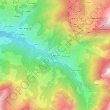 Tournance topographic map, elevation, terrain