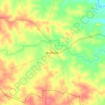 Barabazar topographic map, elevation, terrain
