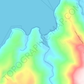 Guayusca topographic map, elevation, terrain