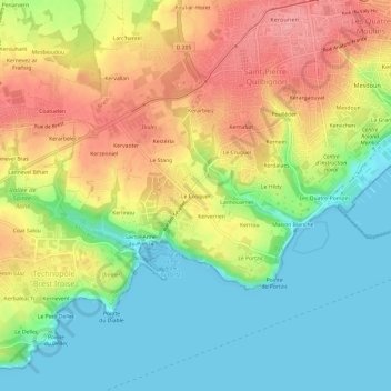 Le Cosquer topographic map, elevation, terrain