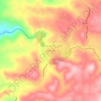 River Pines topographic map, elevation, terrain