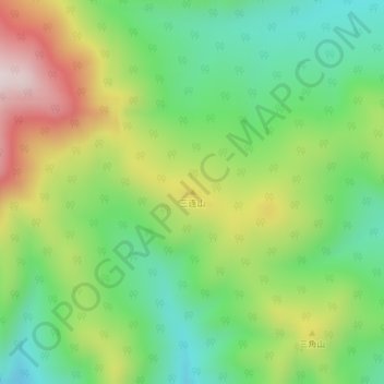 三连山 topographic map, elevation, terrain