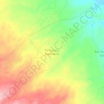 Pematang Sidamanik topographic map, elevation, terrain