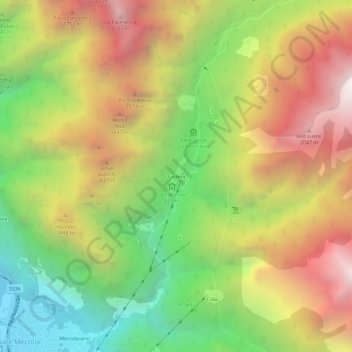 Codera topographic map, elevation, terrain
