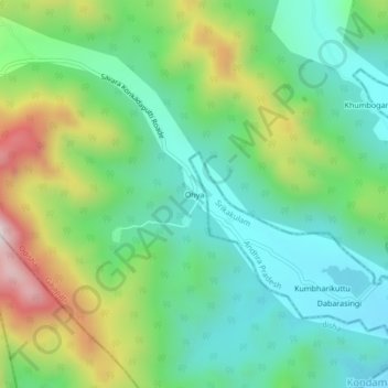 Ohya topographic map, elevation, terrain