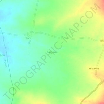 Patgaon topographic map, elevation, terrain
