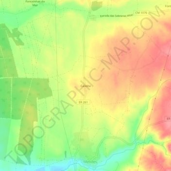 Caveira topographic map, elevation, terrain