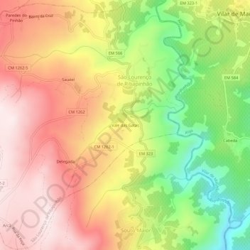 Vale das Gatas topographic map, elevation, terrain