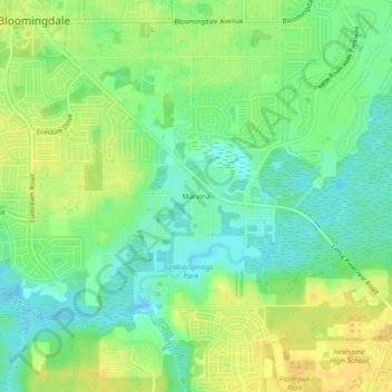 Marvina topographic map, elevation, terrain