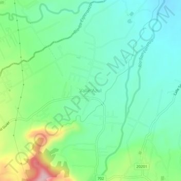 Valle Azul topographic map, elevation, terrain