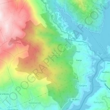 Mata Vacas topographic map, elevation, terrain
