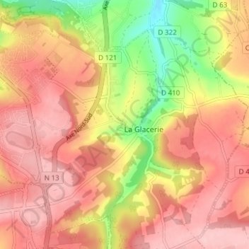 Les Câbles topographic map, elevation, terrain