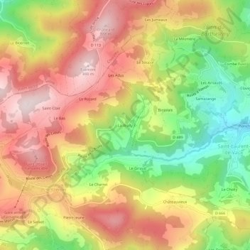 La Brally topographic map, elevation, terrain
