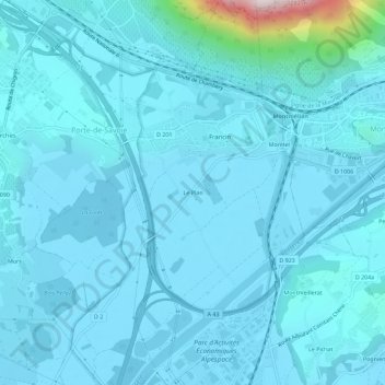 Le Plan topographic map, elevation, terrain