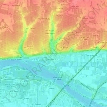 Le Bourg topographic map, elevation, terrain