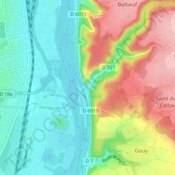 Saint-Adrien topographic map, elevation, terrain