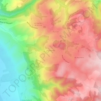 Les Roches topographic map, elevation, terrain