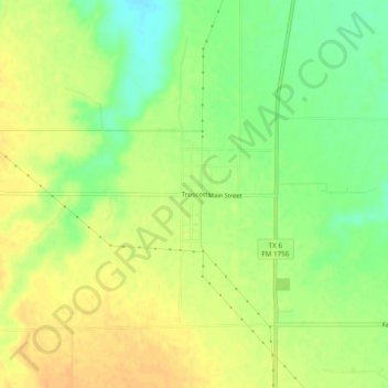 Truscott topographic map, elevation, terrain