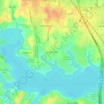 Harbor Grove topographic map, elevation, terrain