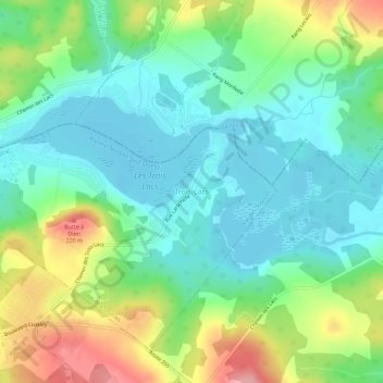 Trois-Lacs topographic map, elevation, terrain