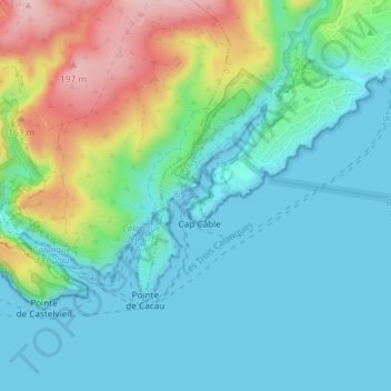 Calanque de Port-Miou topographic map, elevation, terrain