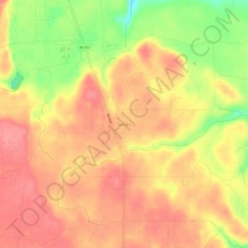 Sands topographic map, elevation, terrain