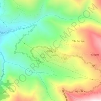 Circuata topographic map, elevation, terrain