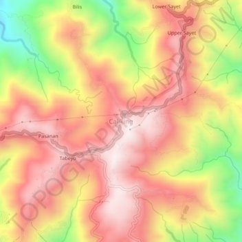 Caliking topographic map, elevation, terrain