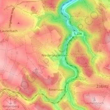 Niederlauterstein topographic map, elevation, terrain