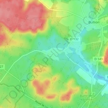 Les Moutiers topographic map, elevation, terrain