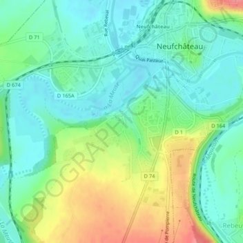 Noncourt topographic map, elevation, terrain