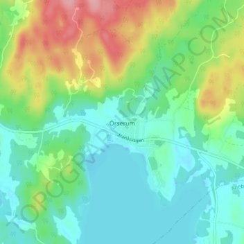 Örserum topographic map, elevation, terrain