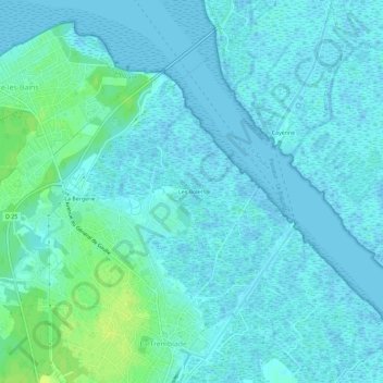 Les Bolets topographic map, elevation, terrain