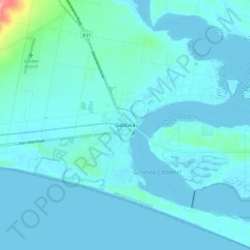 Goolwa topographic map, elevation, terrain