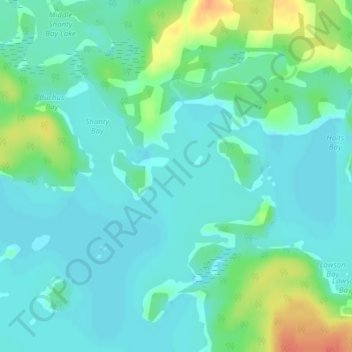 Wahwashkesh Lake topographic map, elevation, terrain