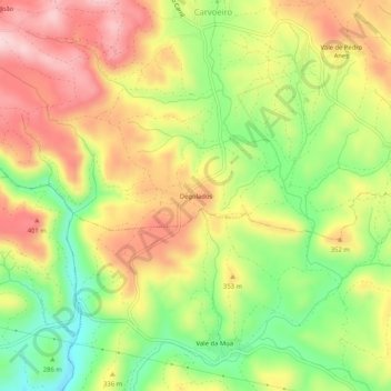 Degolados topographic map, elevation, terrain
