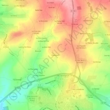 Limpiguet topographic map, elevation, terrain
