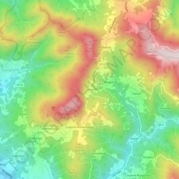 Sorrivi topographic map, elevation, terrain