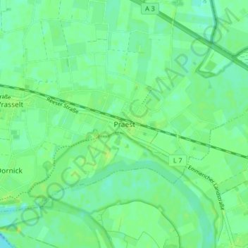 Praest topographic map, elevation, terrain