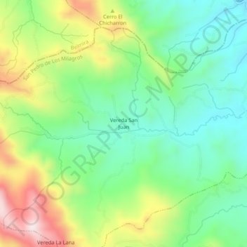 Vereda San Juan topographic map, elevation, terrain