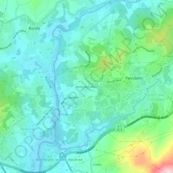 Ponta do Campo topographic map, elevation, terrain