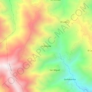 La Fortuna topographic map, elevation, terrain
